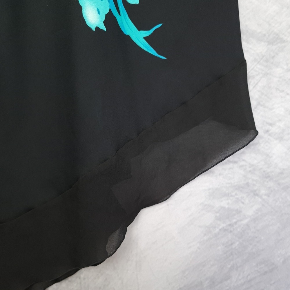 Vintage Floral Whimsy Dress Womens Large Asymmetrical Hem Spaghetti Strap 90s - Picture 6 of 16